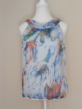 Carla Conti Sleeveless Silk Blouse Size Medium